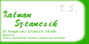 kalman sztancsik business card